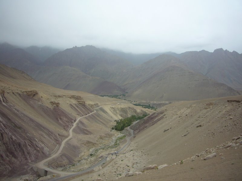 The road below is the highway that leads back to Leh.
